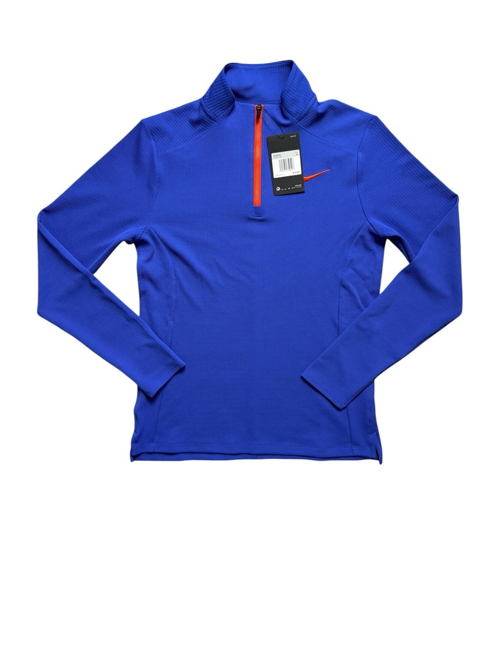 NWT Nike Dri-FIT Women’s XS Royal Blue Orange Quarter Zip Pullover - Picture 2 of 9